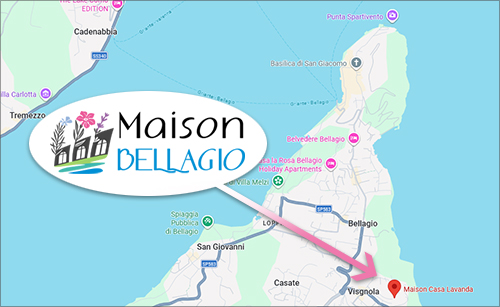 Mappa per raggiungere Bellagio